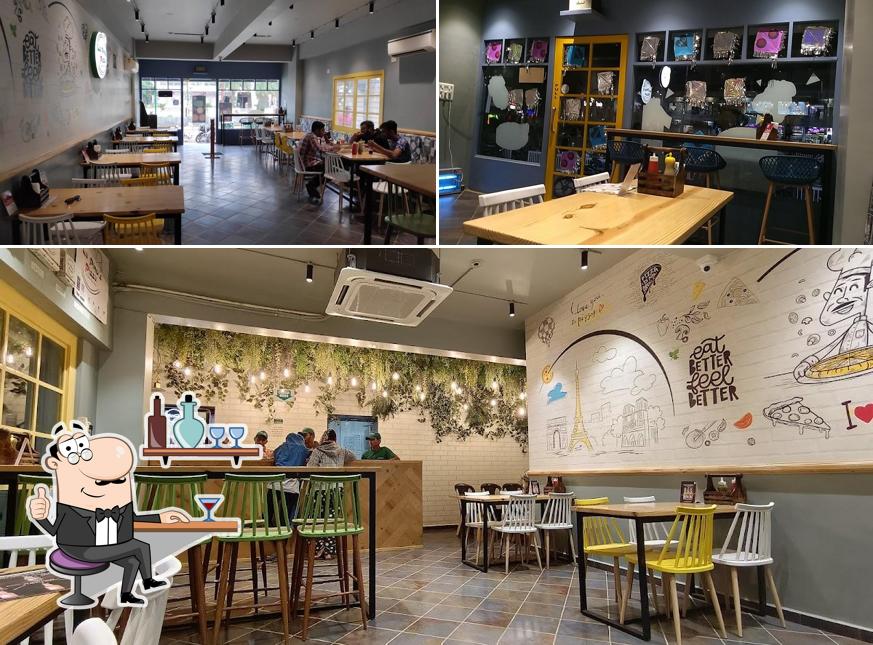 The interior of La Pino'z Pizza Junagadh