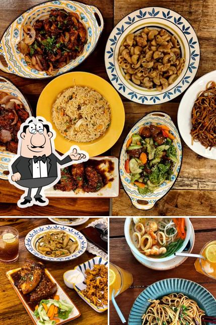Among various things one can find interior and food at Muffet's Pantry