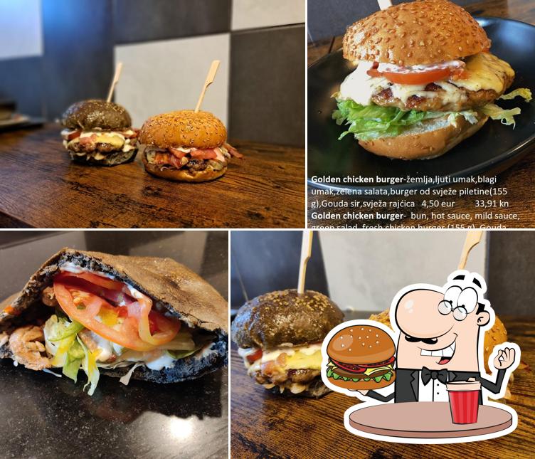 Prova un hamburger a Street Food Black & White