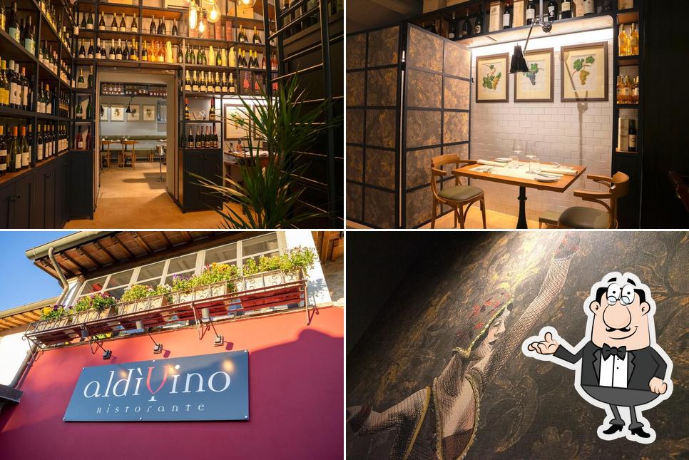 Tra le diverse cose da aldìVino Ristorante si possono trovare la interni e esterno