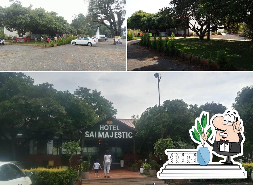 Take a look at the outside area of Hotel Sai Majestic
