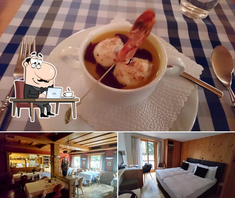 Tra le varie cose da Hotel Saluver AG si possono trovare la interni e cibo