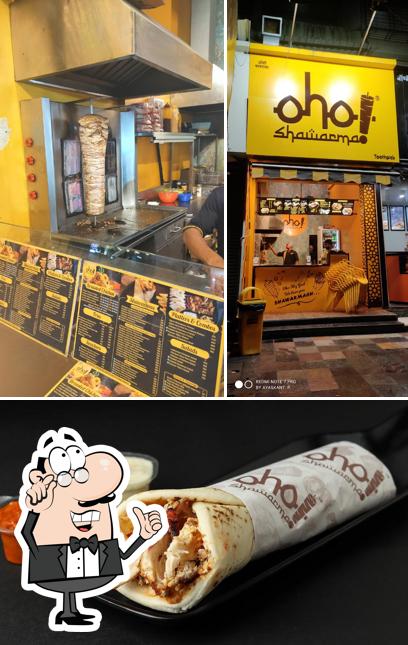 Among various things one can find interior and food at Oho Shawarma Kamothe