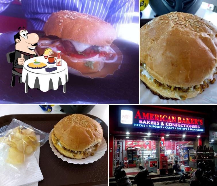 Order a burger at American Baker's