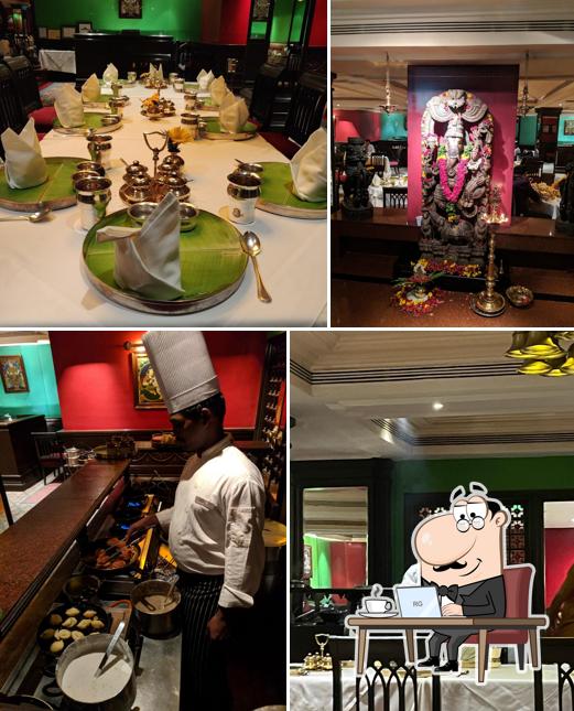 Take a seat at one of the tables at Dakshin