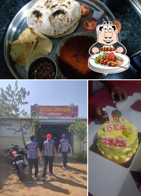 Among various things one can find food and exterior at Hotel Jagdamba
