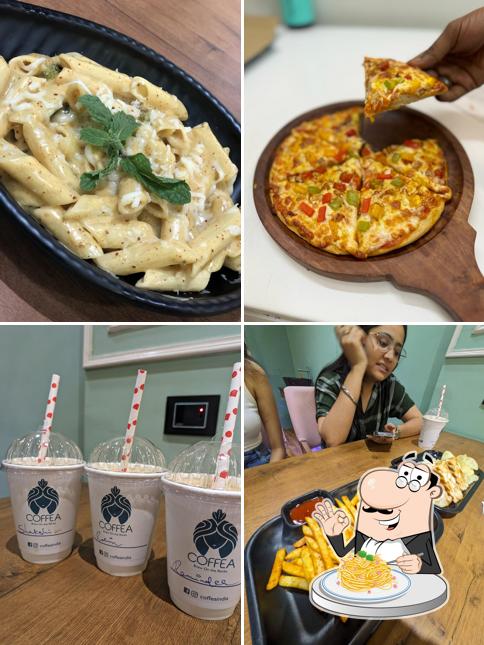 Spaghetti carbonara at Coffea Gandhidham