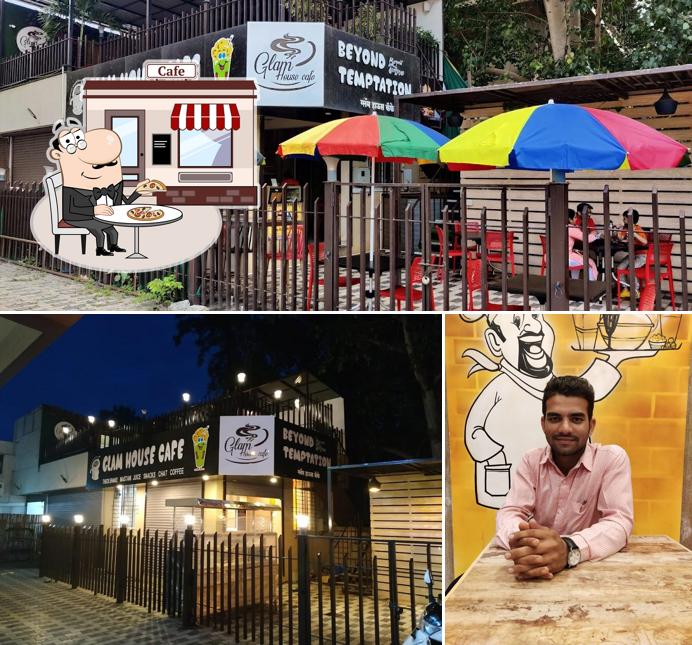 The image of Glam House Cafe’s exterior and interior