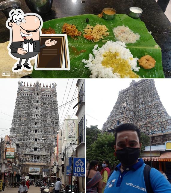 Check out the image depicting exterior and food at New Shri Ram Mess A/C Pure Veg