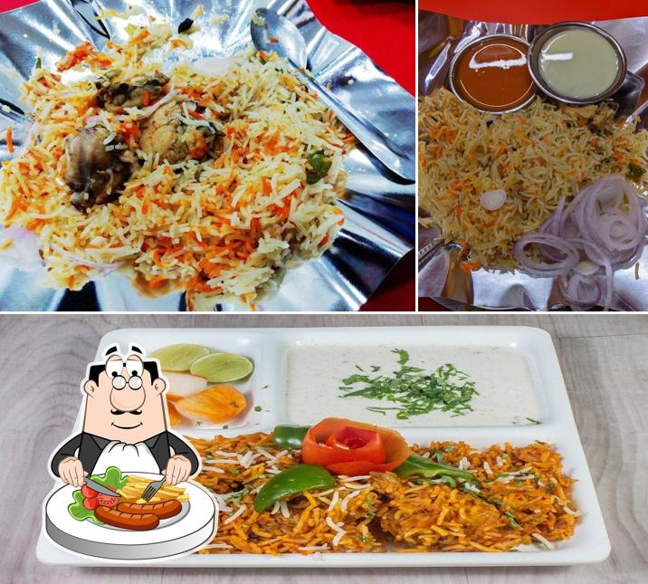 Food at Muradabadi and Hyderabadi Chiken Biryani