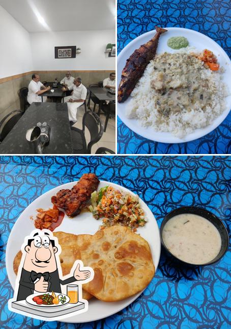 This is the picture showing food and interior at Fine Dine Restaurant