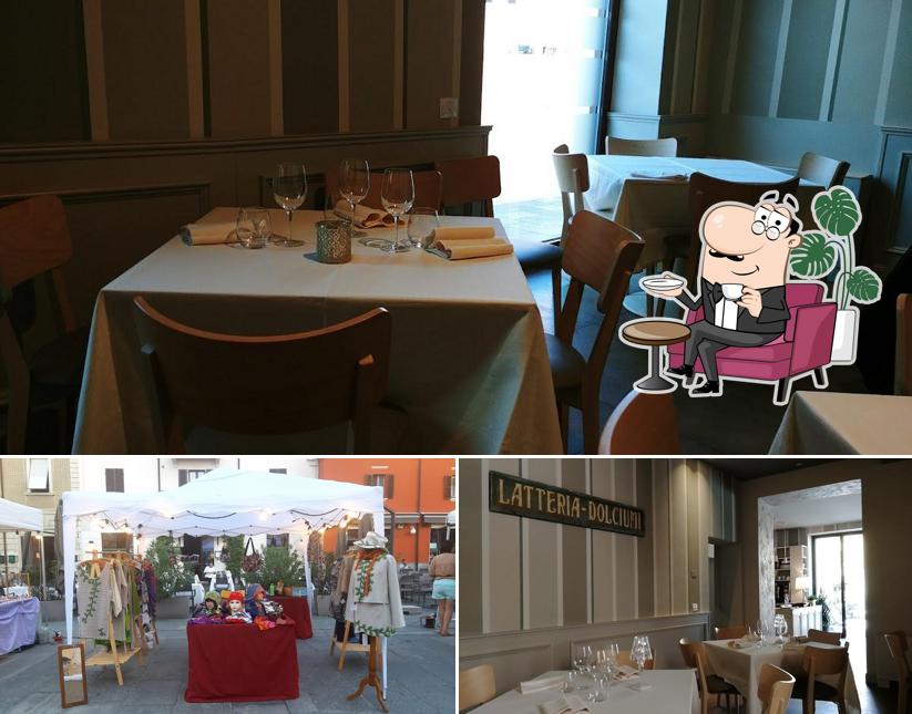 La interni e tavolo da pranzo del ristorante