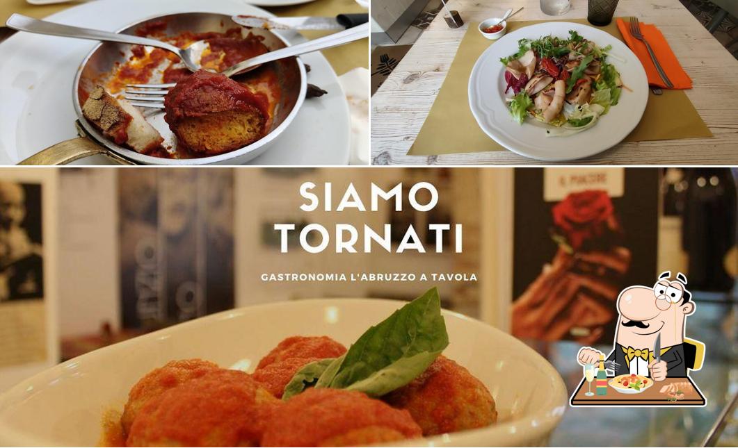 La immagine di cibo e lavagna da Ristorante Gastronomia L'Abruzzo A Tavola
