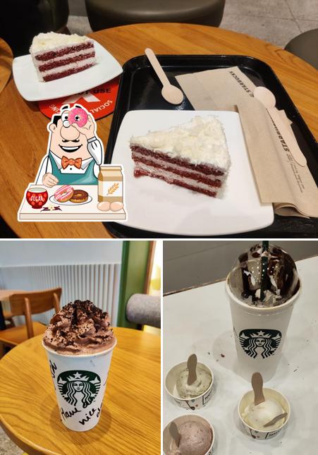 Starbucks Coffee serves a range of sweet dishes