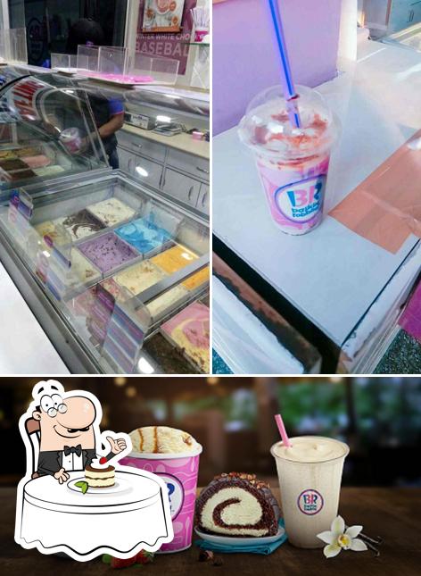 Baskin Robbins offers a range of desserts