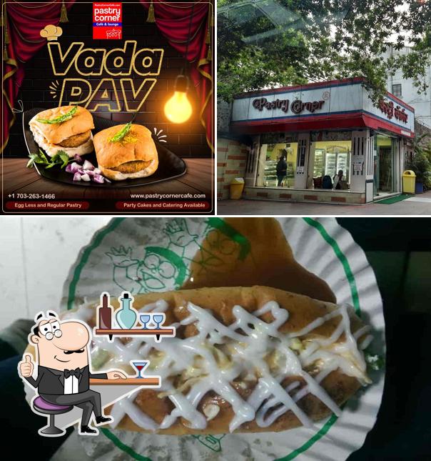 Among different things one can find interior and food at Pastry Corner