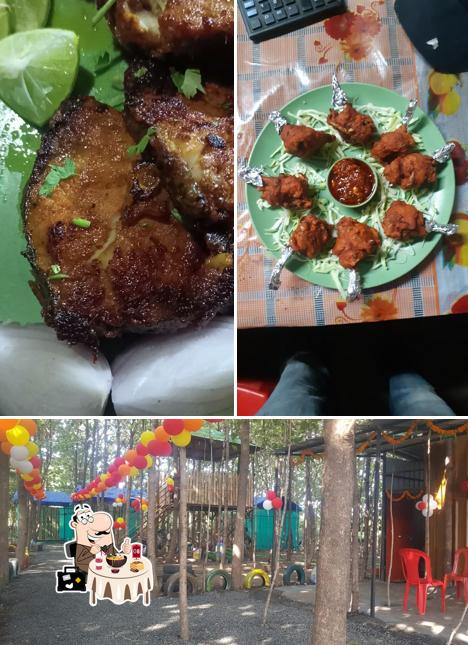 This is the picture displaying food and interior at HOTEL KGF