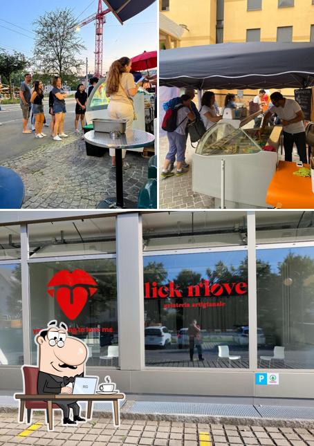 Tra le diverse cose da Gelateria Lick'n'Love si possono trovare la interni e esterno