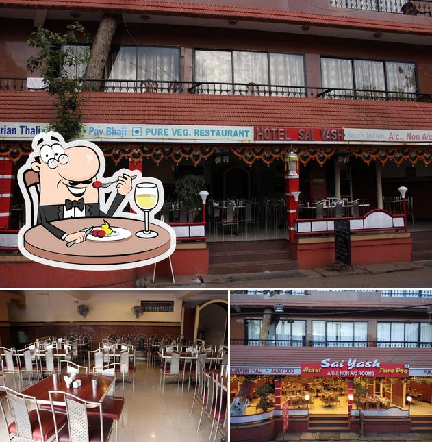 Among different things one can find food and interior at Hotel Sai Yash