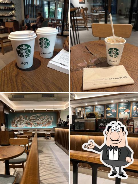 The interior of Starbucks