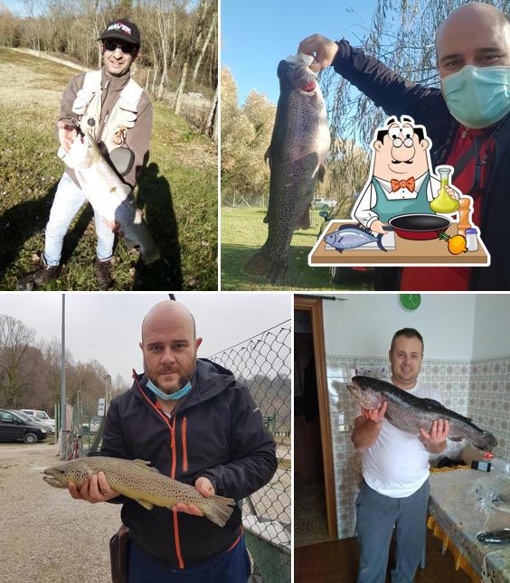Lago Vecchio Mulino Pesca Sportiva offre un menu per gli amanti del pesce