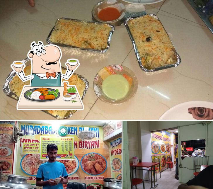 Among different things one can find food and interior at Muradabadi and Hyderabadi Chiken Biryani