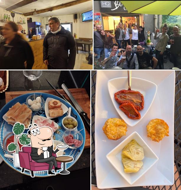 Dai un’occhiata alla immagine che mostra la interni e cibo di Box Caffè