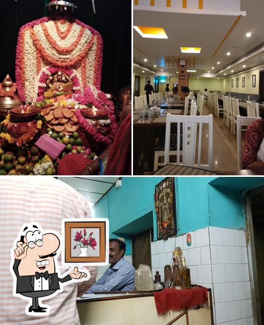 The image of interior and food at Hotel Sri Lakshmi