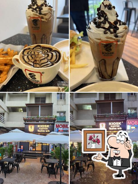 Check out the image depicting interior and food at Kiosk Kaffee