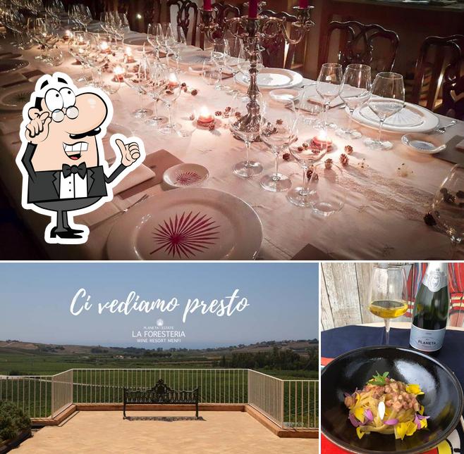 La interni e vino del ristorante
