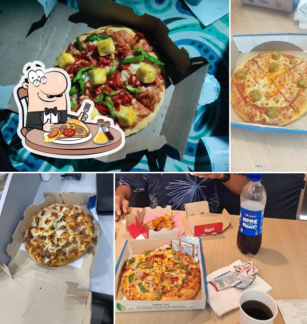 At Domino's Pizza, you can enjoy pizza