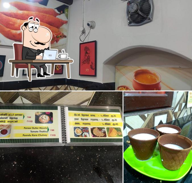 Take a seat at one of the tables at Mak N Bajji Shop