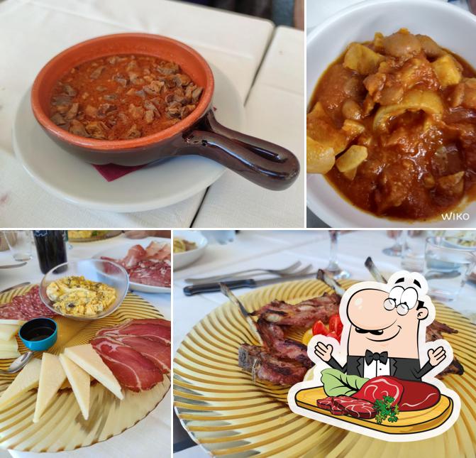 Prova i un pasto a base di carne a Dai Lupi