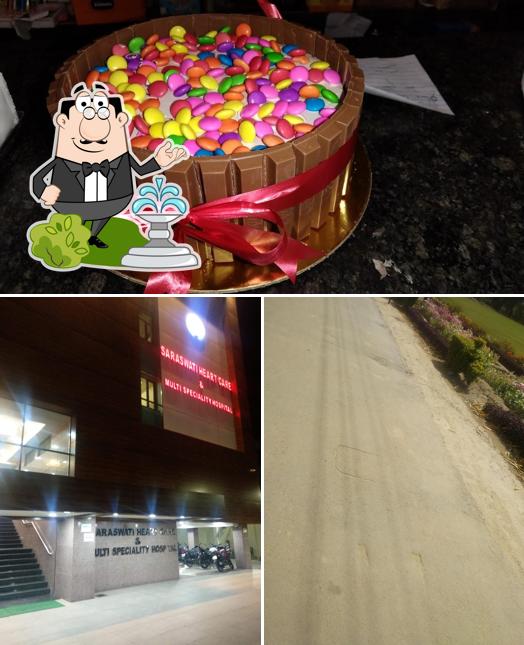 The restaurant's exterior and food