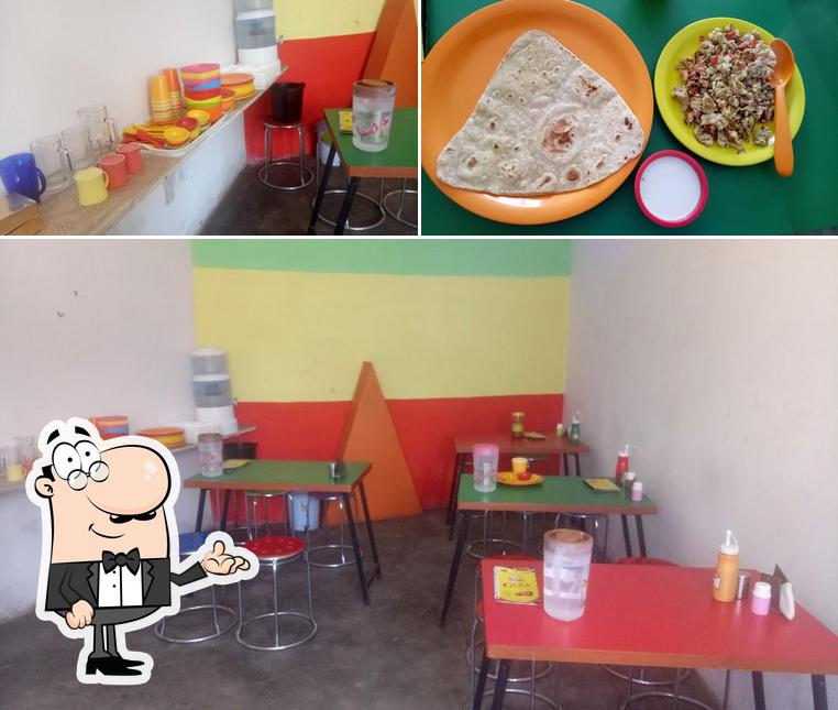 The picture of interior and food at Gufa The Cafe