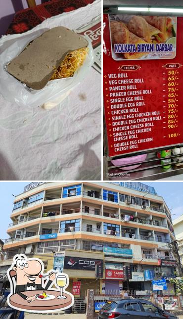 The image of food and exterior at Kolkata Biryani Darbar