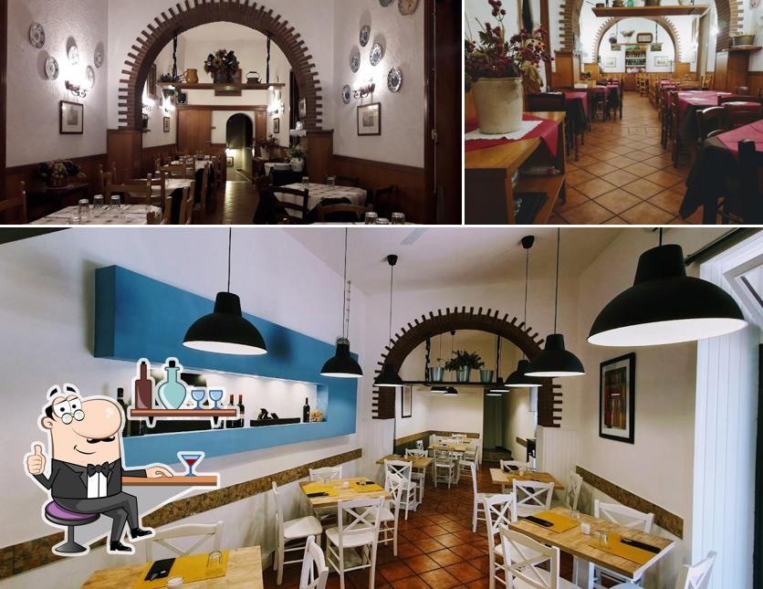 Gli interni di Osteria la pizza