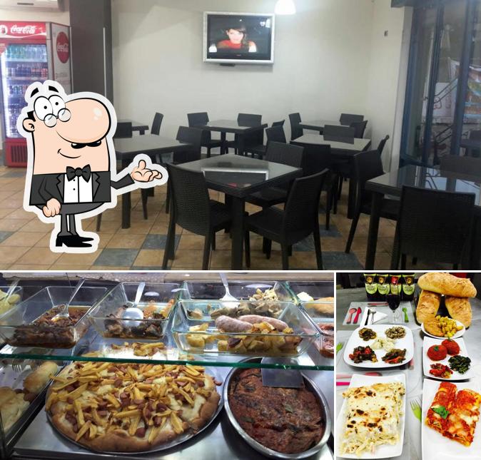 Questa è la foto che raffigura la interni e cibo di La Focaccia