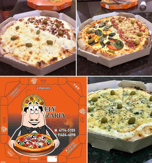 Escolha diferentes variedades de pizza