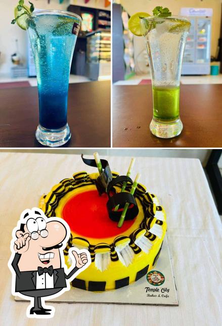 Check out the picture displaying interior and food at Temple City Bakes Cafe