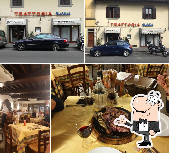 Gli interni di Trattoria Baldini