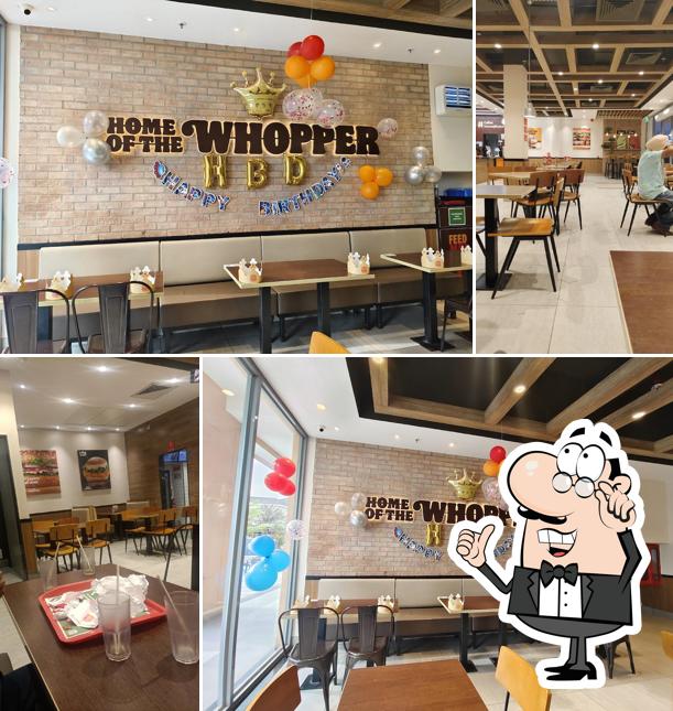 Take a seat at one of the tables at Burger King