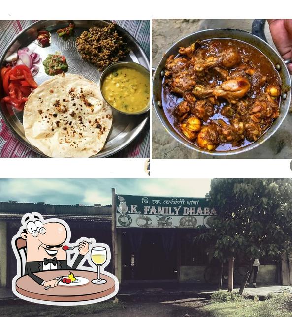 This is the image depicting food and exterior at D K Family Dhaba