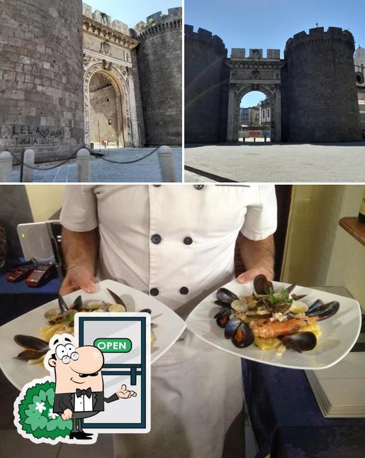 La esterno e tavolo da pranzo del ristorante