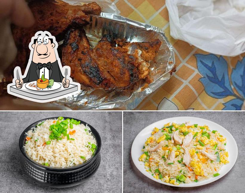 Pork chop and fried rice at INDIAN dhaba &cafe