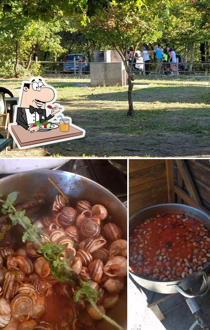 La cibo e interni del ristorante