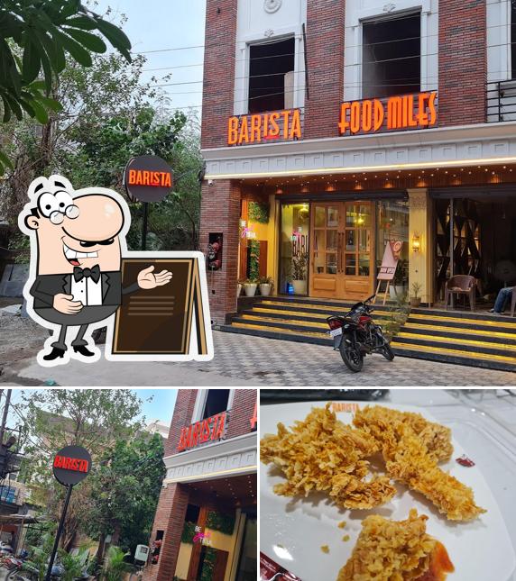 This is the picture showing exterior and food at Barista