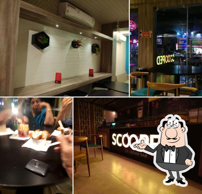 Take a seat at one of the tables at Scooped