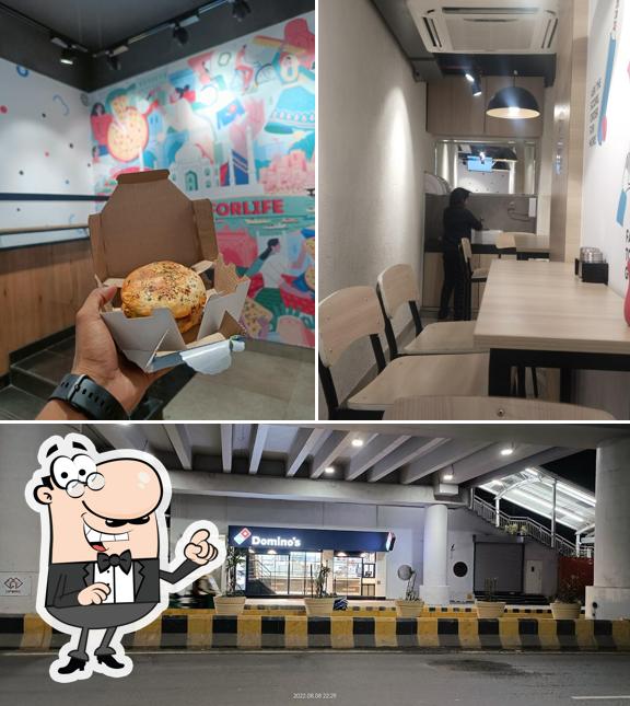The restaurant's interior and dessert