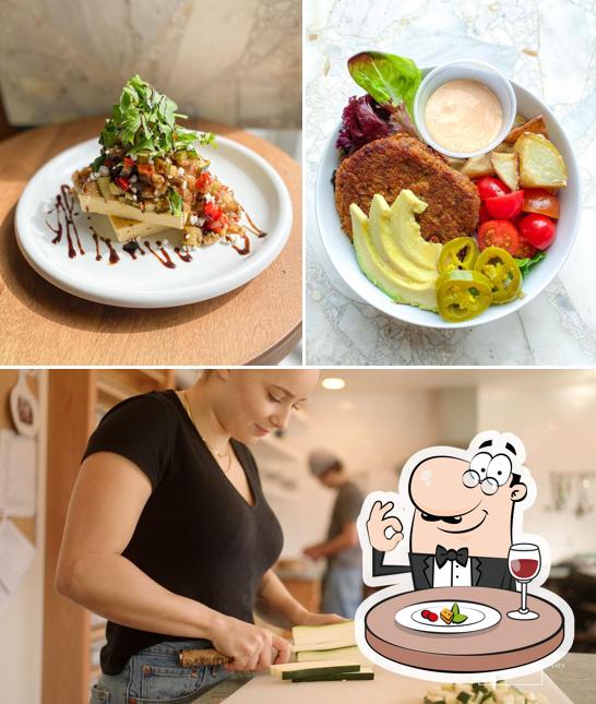 This is the picture depicting food and interior at Live kitchen